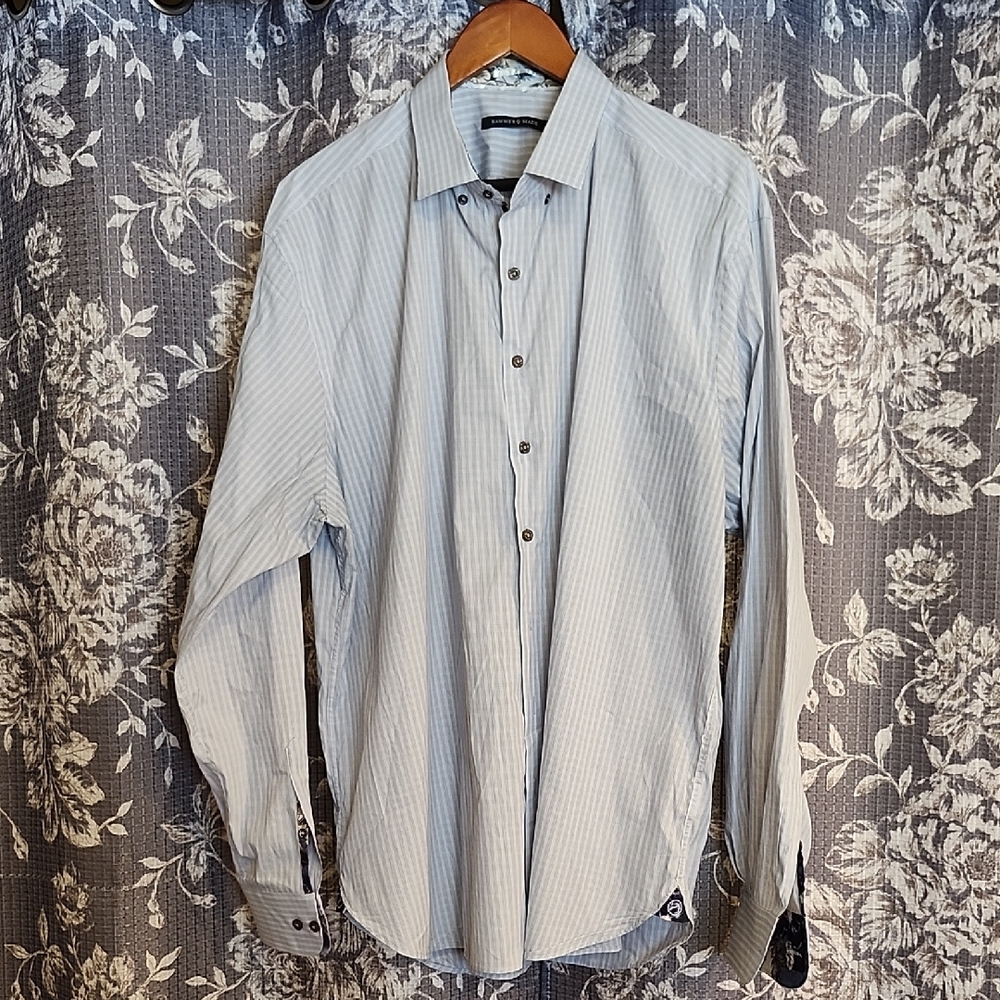Hammer Made Men's Striped Blue Shirt
